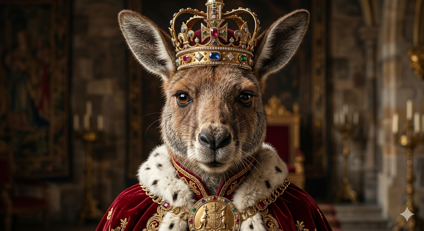 The Wise King — royal kangaroo crest